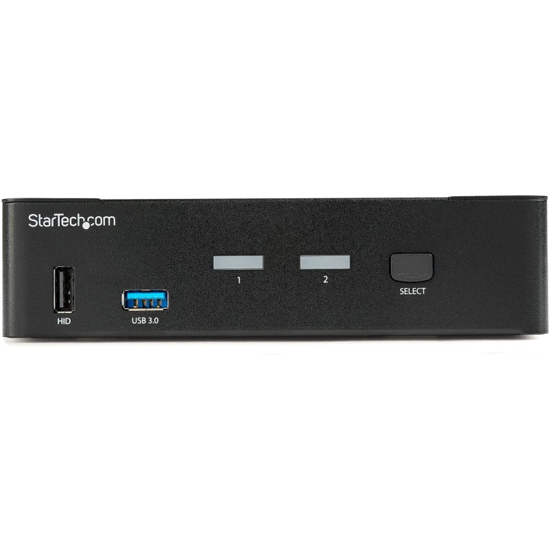 StarTech.com Switch KVM DisplayPort à 2 Ports - 4K60Hz - Écran Unique - Switch KVM USB UHD DP 1.2 à 2 Ports avec Hub USB 3.0 Intégré et Audio - Dell HP Apple Lenovo - Conforme TAA