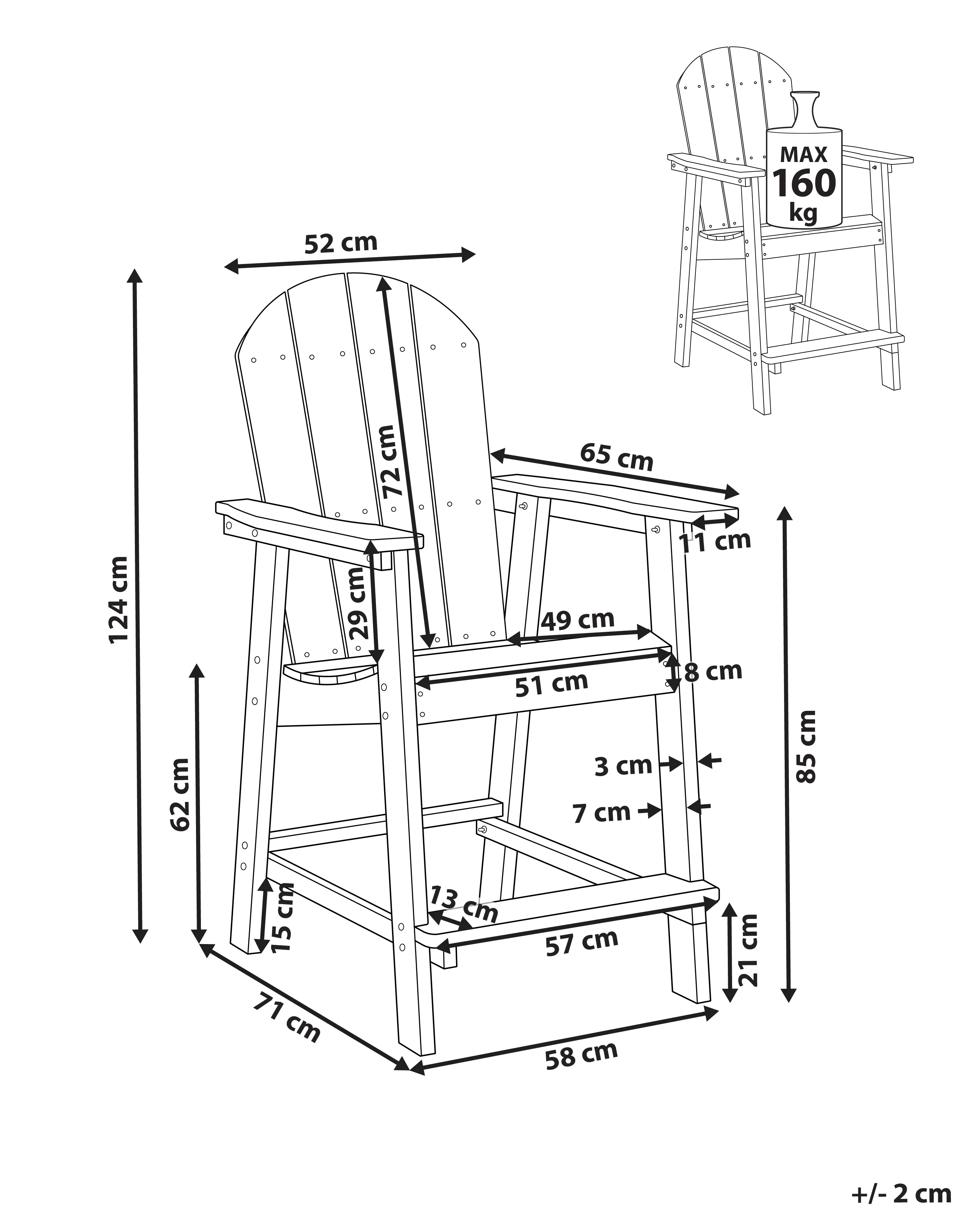 Tuin barkruk ADIRONDACK Synthetisch materiaal Blauw