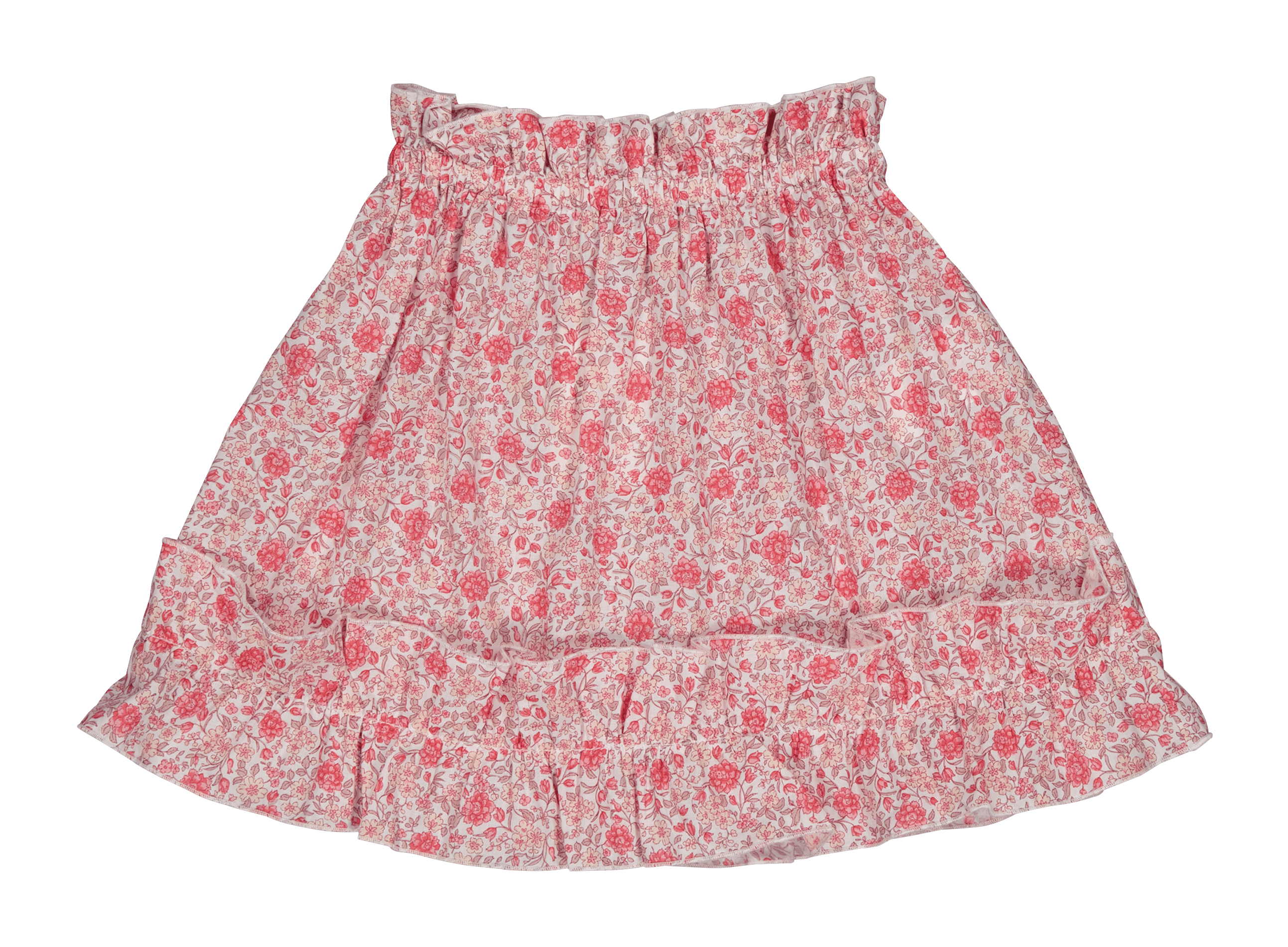 JUJU - Jupe courte volantée en coton bio | Rose