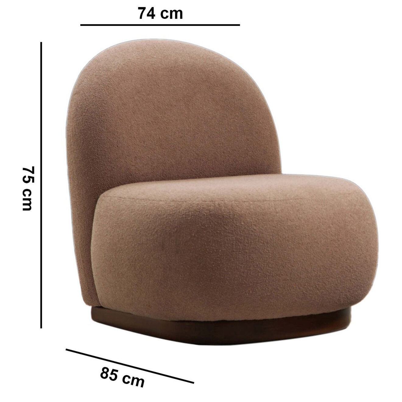 Wooden Art Fauteuil Tina cappuccino - 74x85x75 cm