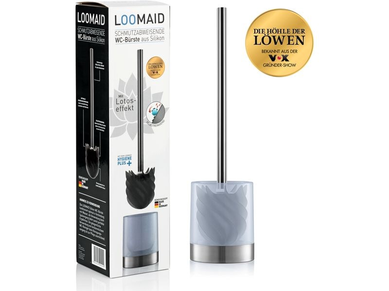 Loomaid Toilettenbürste LOOMAID aus Silikon, Grau, schmutza Silikon WC-Bürste