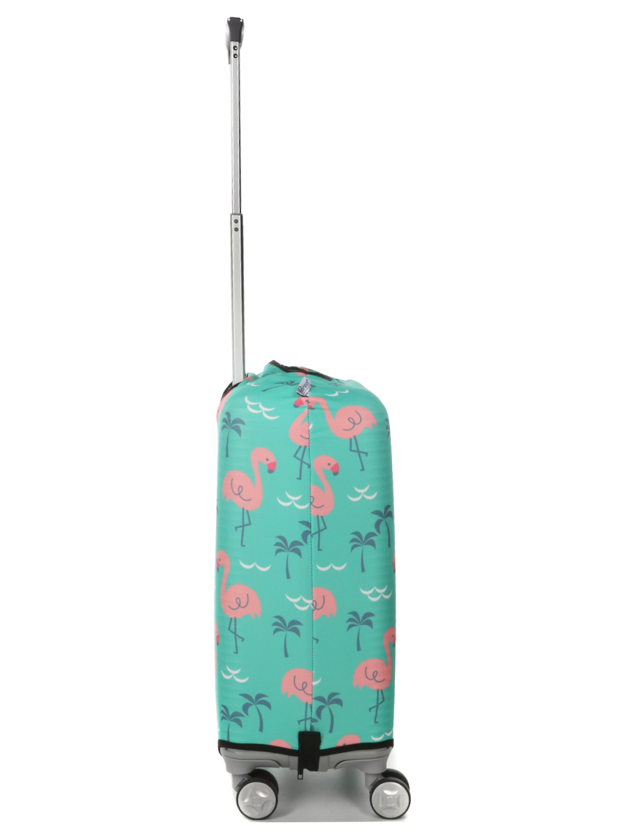 Housse de valise Periea Green with Pink Flamingos S