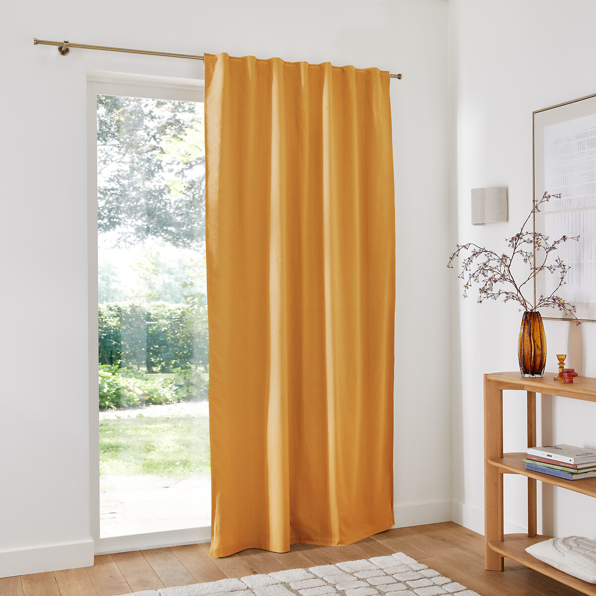 LA REDOUTE INTERIEURS<br>Cortina blackout em meio linho com laços ocultos, Lincot