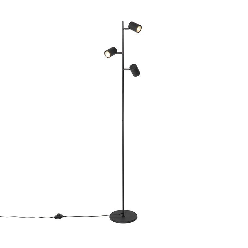 Moderne vloerlamp zwart 3-lichts - Jeana