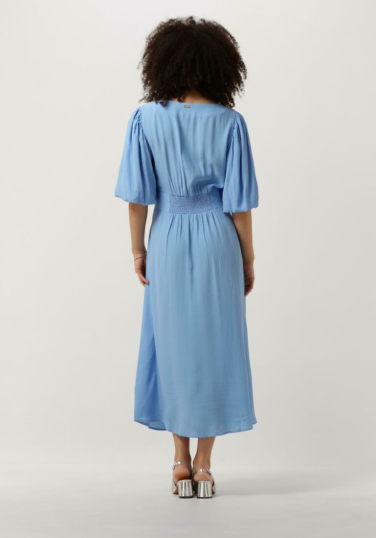 POM AMSTERDAM donkerblauwe pom amsterdam midi jurk mediterranean blue dress