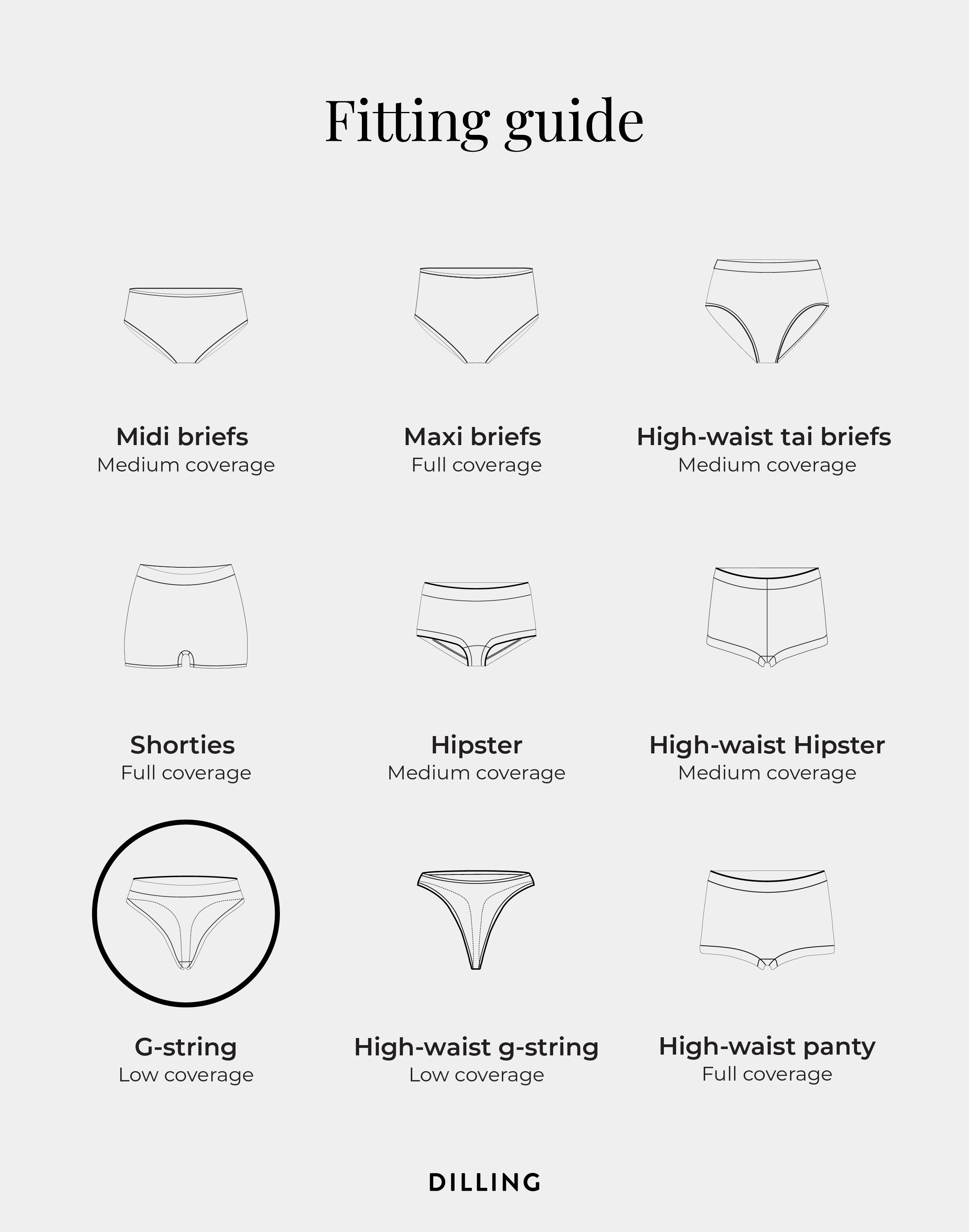 G-string van katoen voor dames in Zwart