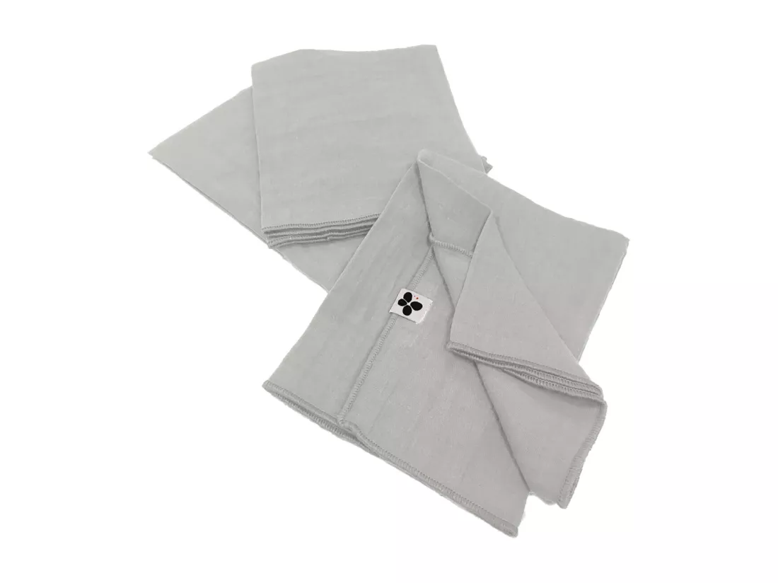 OUREA - Lot de 3 Serviettes 40x40cm Gaze de Coton Nuage