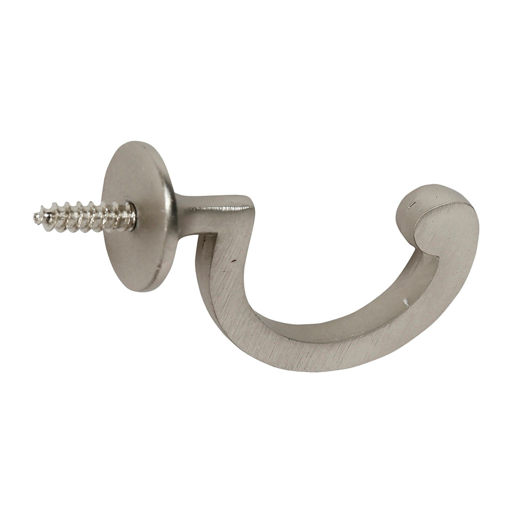 Lot de 2 gonds tringle rideau crosse argent 34mm