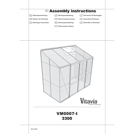 Vitavia Ida 3300 vægdrivhus inkl. sokkel - aluminium