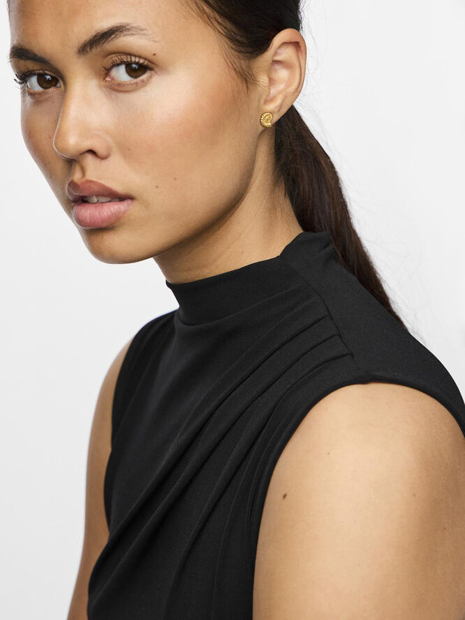 Pieces PCMADISON SL DRAPED TOP NOOS BC Sort