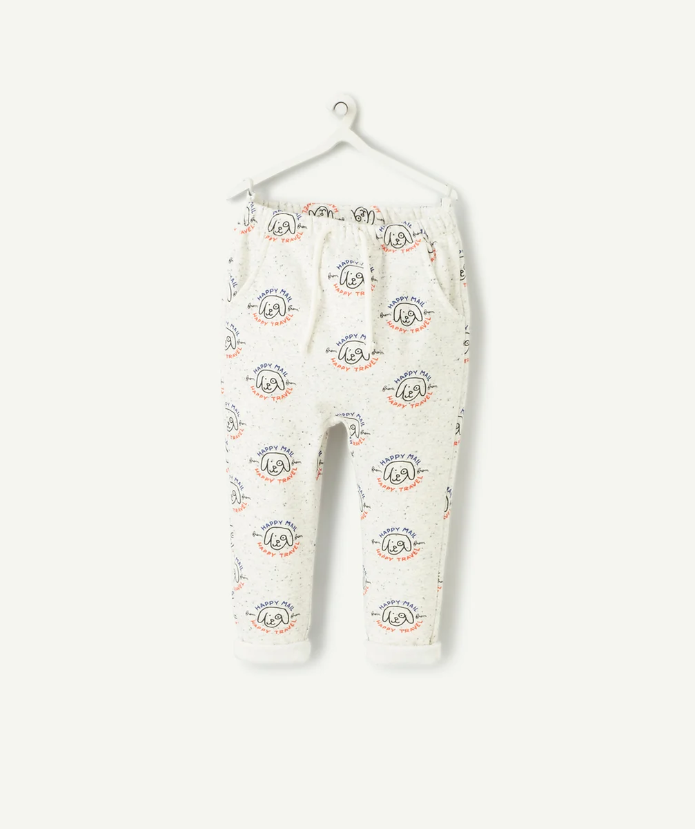 SAROUEL BÉBÉ GARÇON EN FIBRES RECYCLÉES GRIS IMPRIMÉ CHIEN