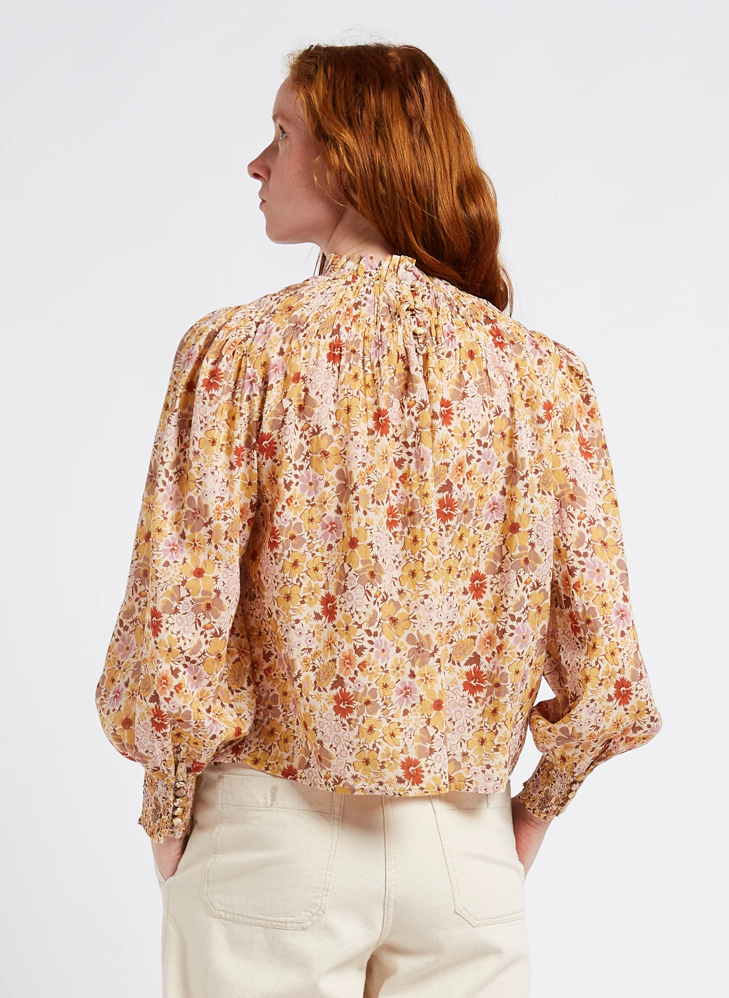 TISSAM - Blouse col rond en coton | Blanc