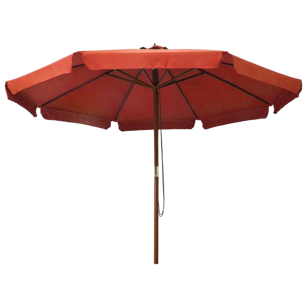 Parasol avec mât en bois 330 cm orange
