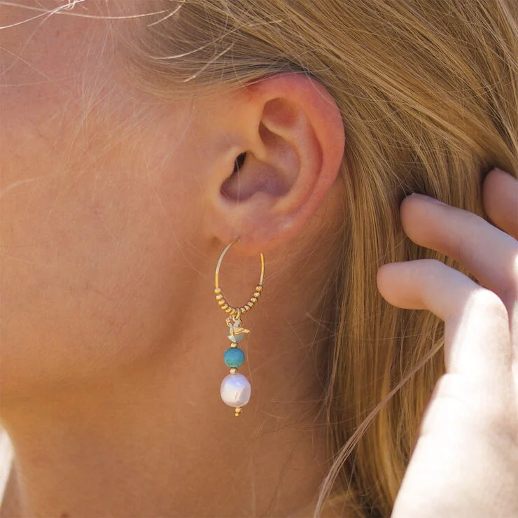 With love darling Peace Hoop earring Vermeil