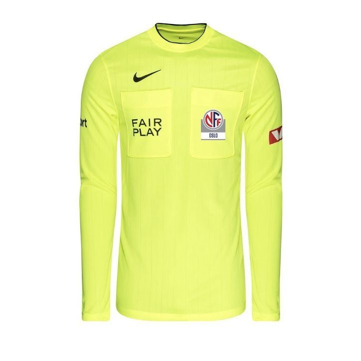 NFF Oslo Nike Maillot d'Arbitre II Dri-FIT - Jaune Fluo/Noir Manches Longues