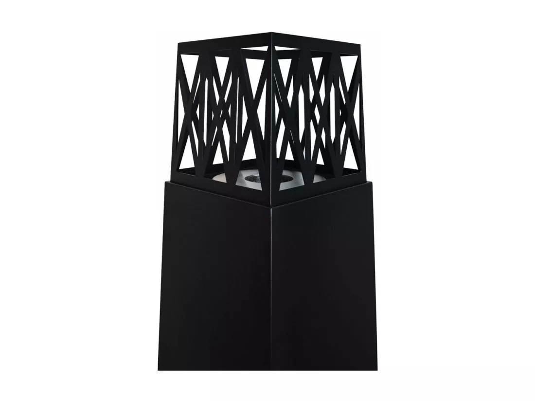 Cheminée de jardin extérieure au bioéthanol Vulcano Noir 40x40x145