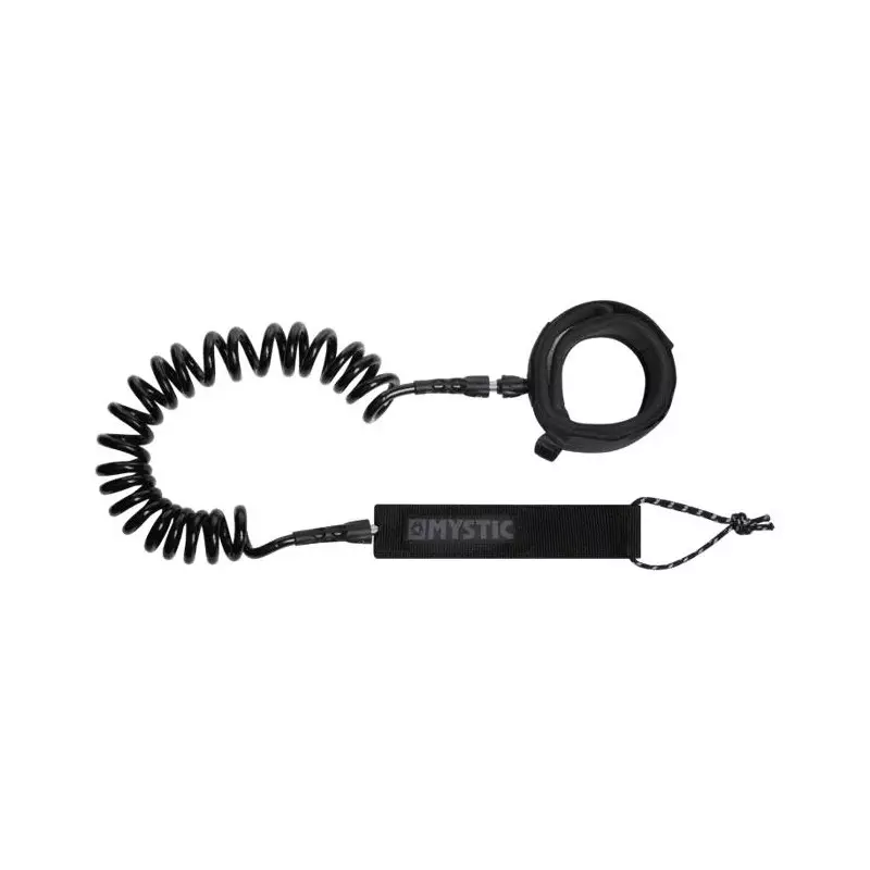 Leash SUP MYSTIC Coiled board leash Black