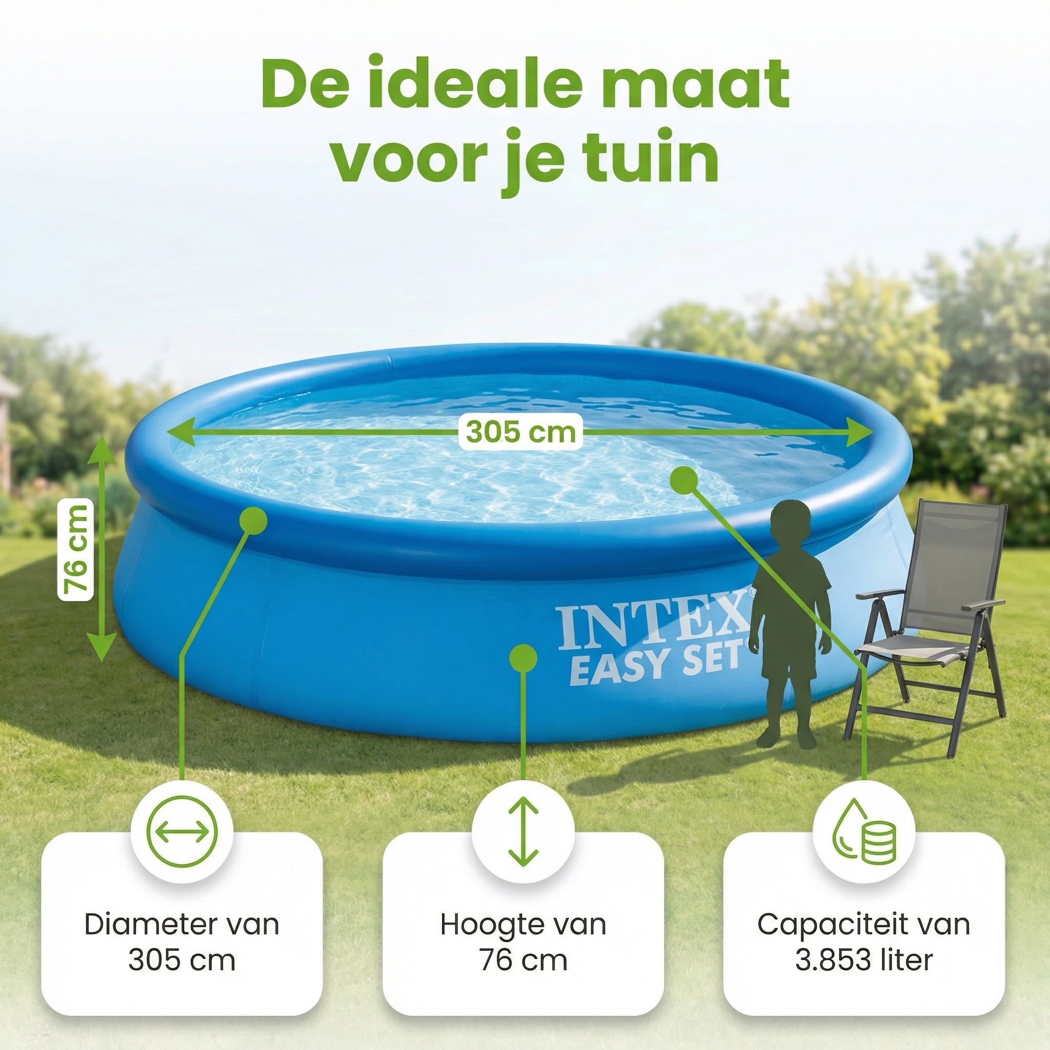 Intex easy set 305x76cm zwembad – 3-delig