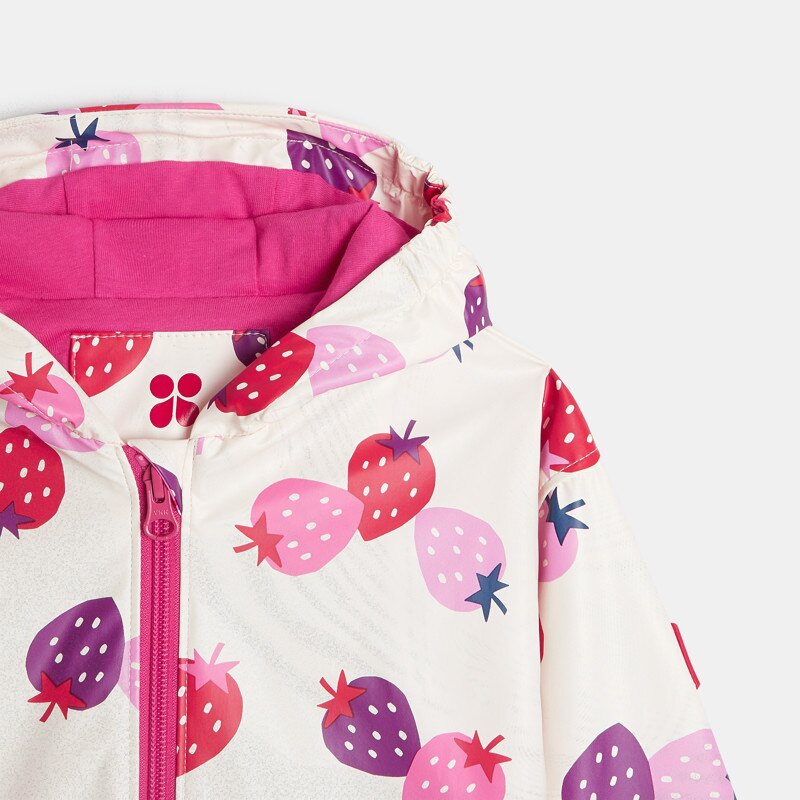 Coupe-vent bébé fille écru à motifs fraises beige Catimini Beige