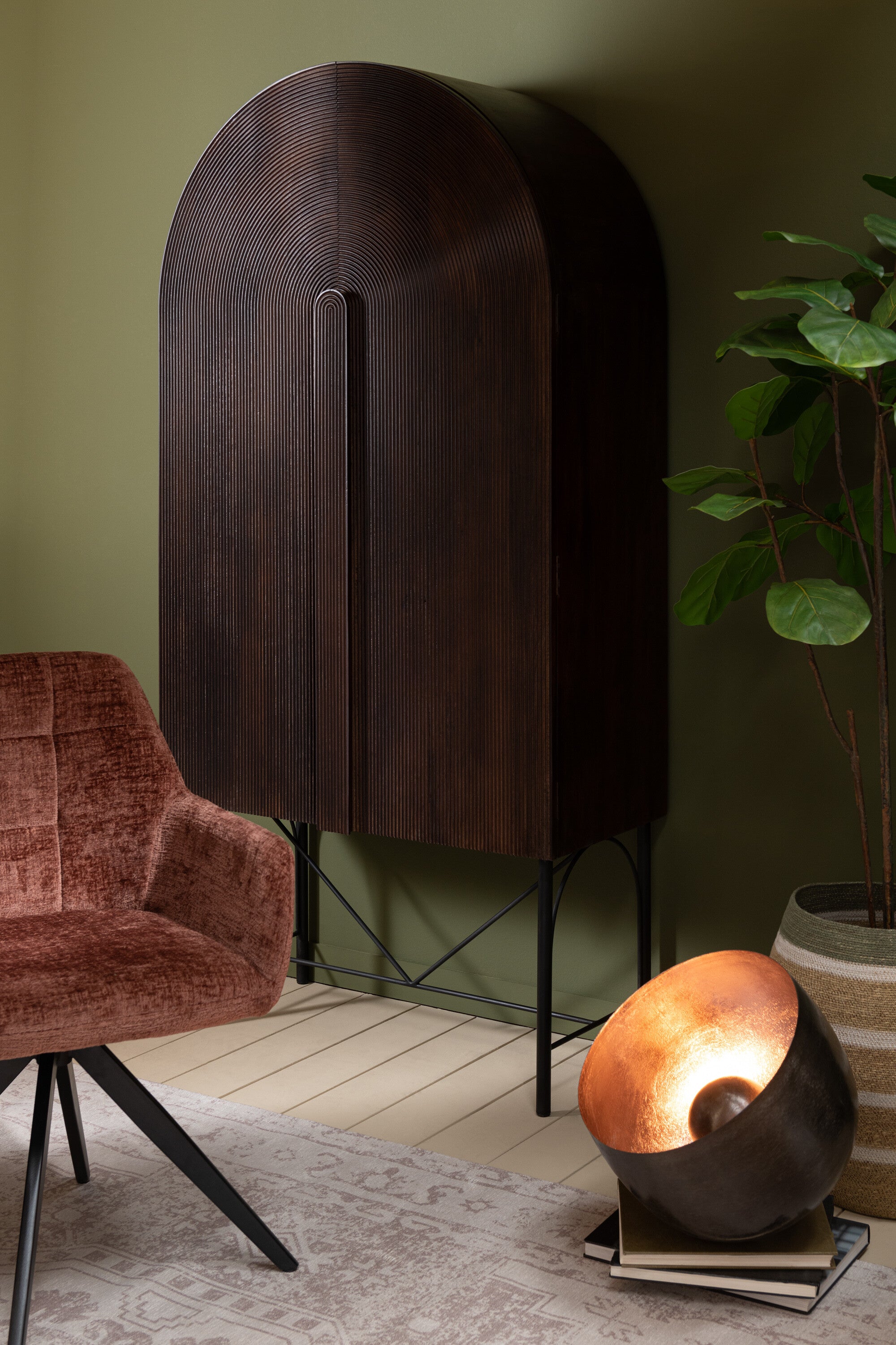 J-Line stoel Louna - ijzer|acryl - bruin