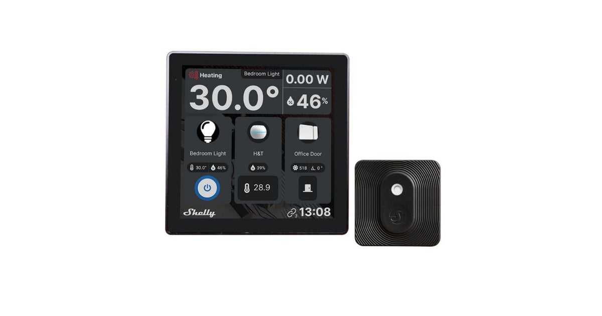 ShellyWall Display Black + Blu H&T Black (bundle) monitor  (Zwart)