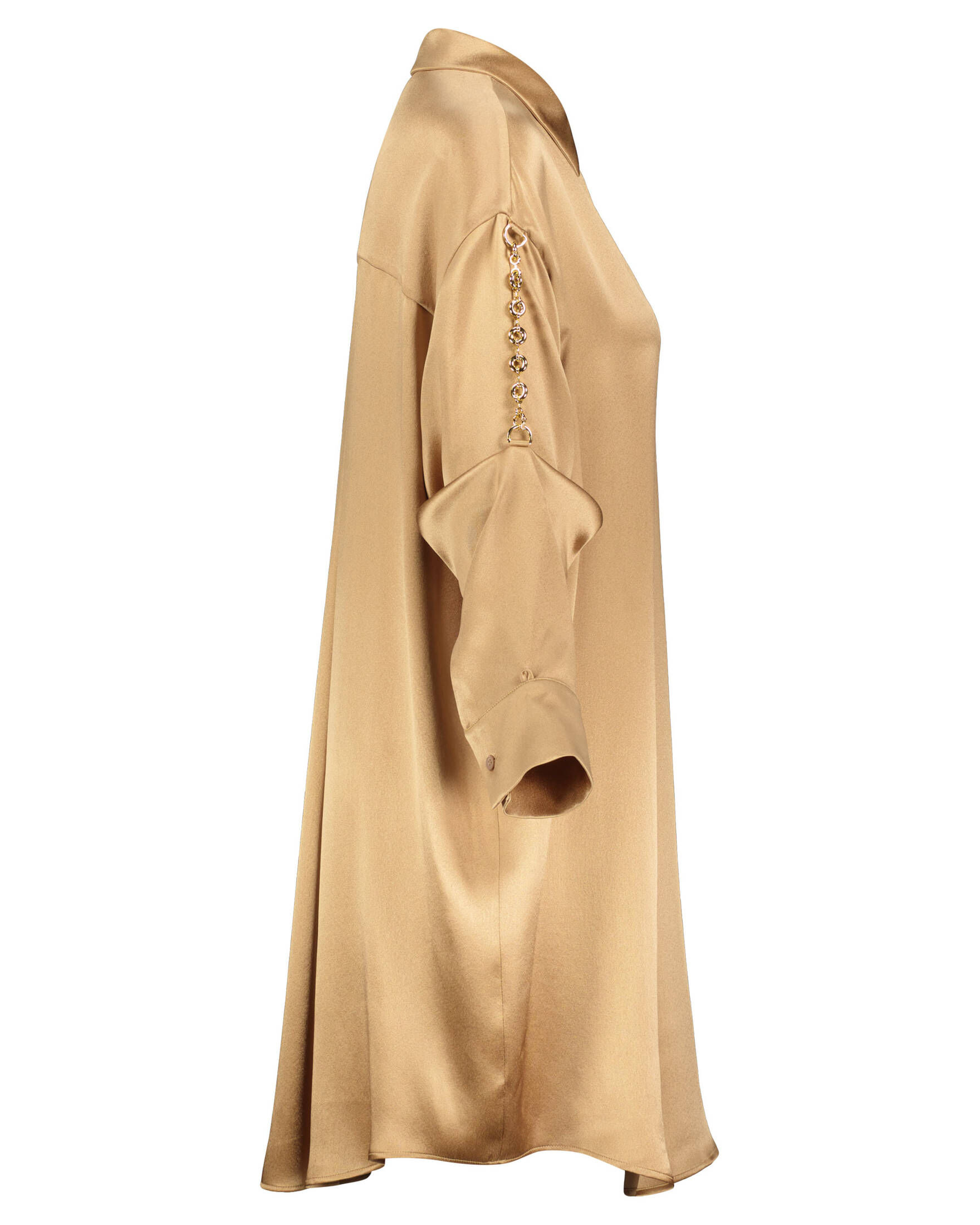 Loewe| Damen Hemdblusenkleid mit Kettendetail aus Seidensatin