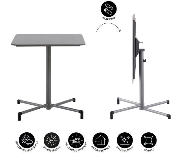 Dehner Klapptisch Chicago, ca. B70/H74/T70 cm