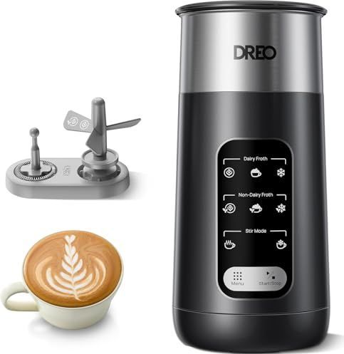 Dreo - Melkopschuimer - 270 ml - 8-in-1 Elektrische Opschuimer voor Latte Art Koffie