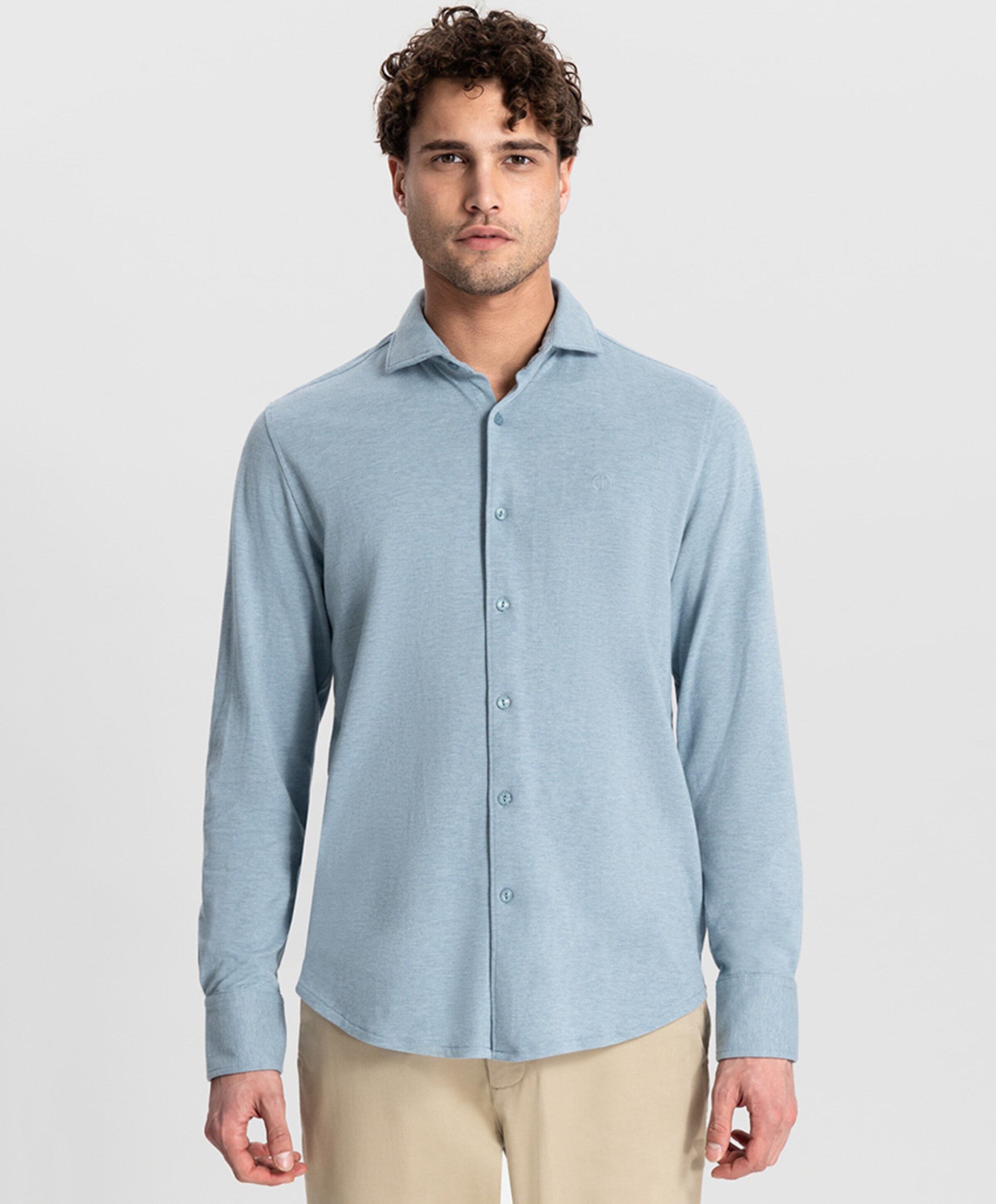 Dstrezzed Heren overhemd lange mouw blauw
