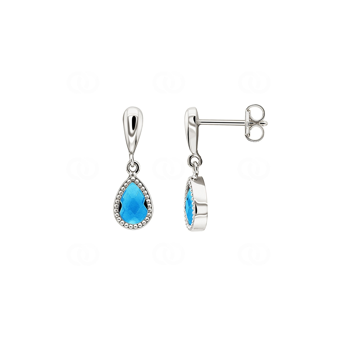 Ohrhänger 750/18 K Weissgold mit Blautopas