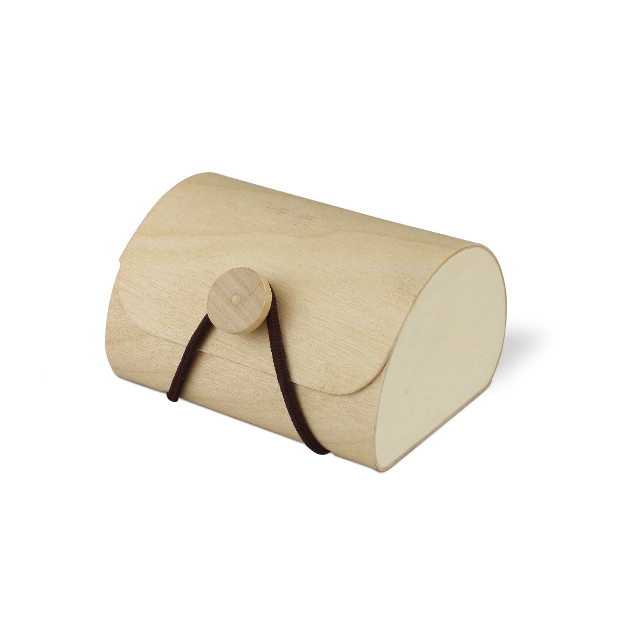 Box 'Bani' mit Knopfverschluss, Birkenholzfurnier, T 7,5 cm, B 6,5 cm, H 4,5 cm von fischer's lagerhaus