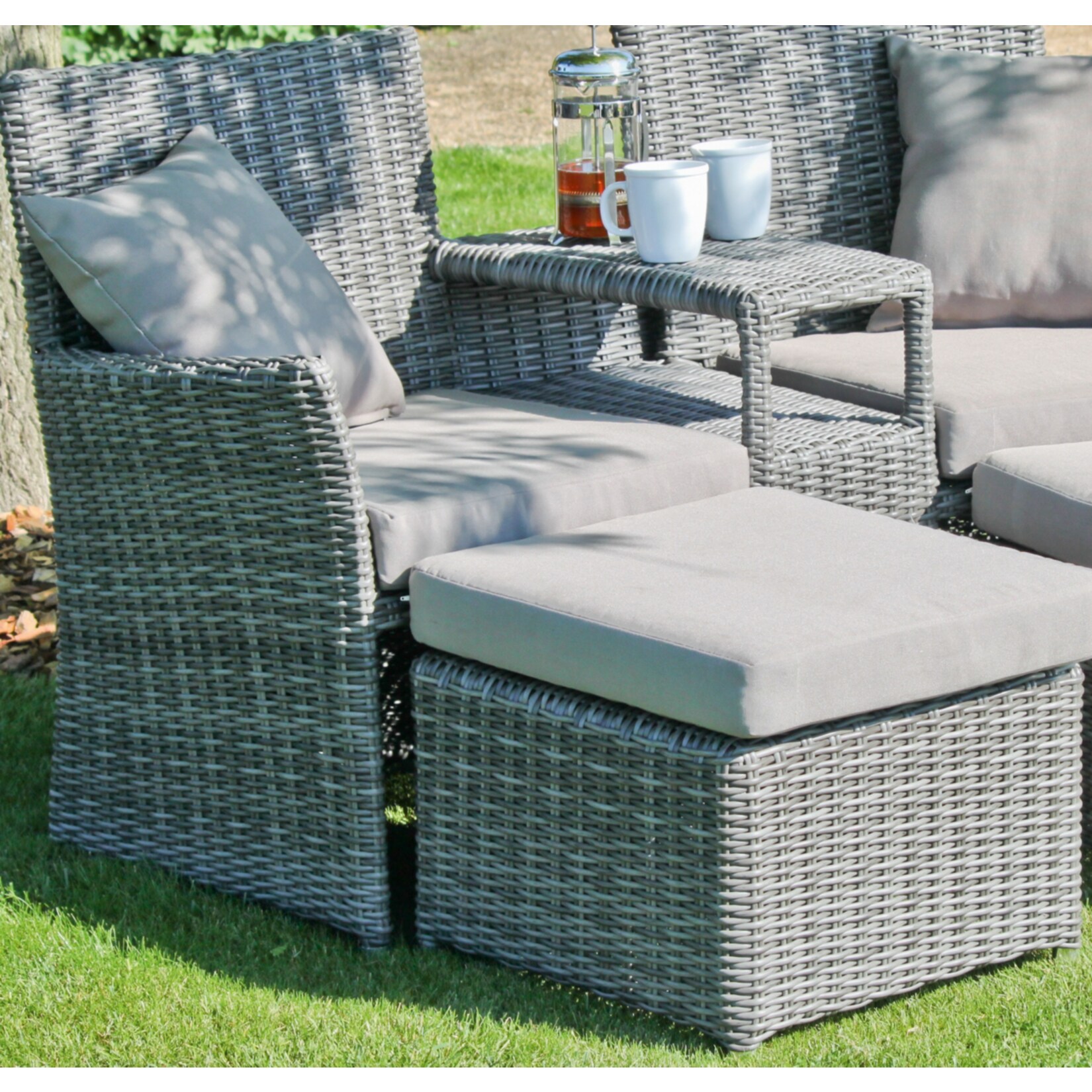 Garden Pleasure Doppelsessel-Set Calgary, 3-tlg.