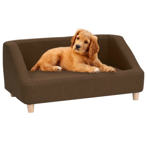 Sofá retangular para cães, marrom