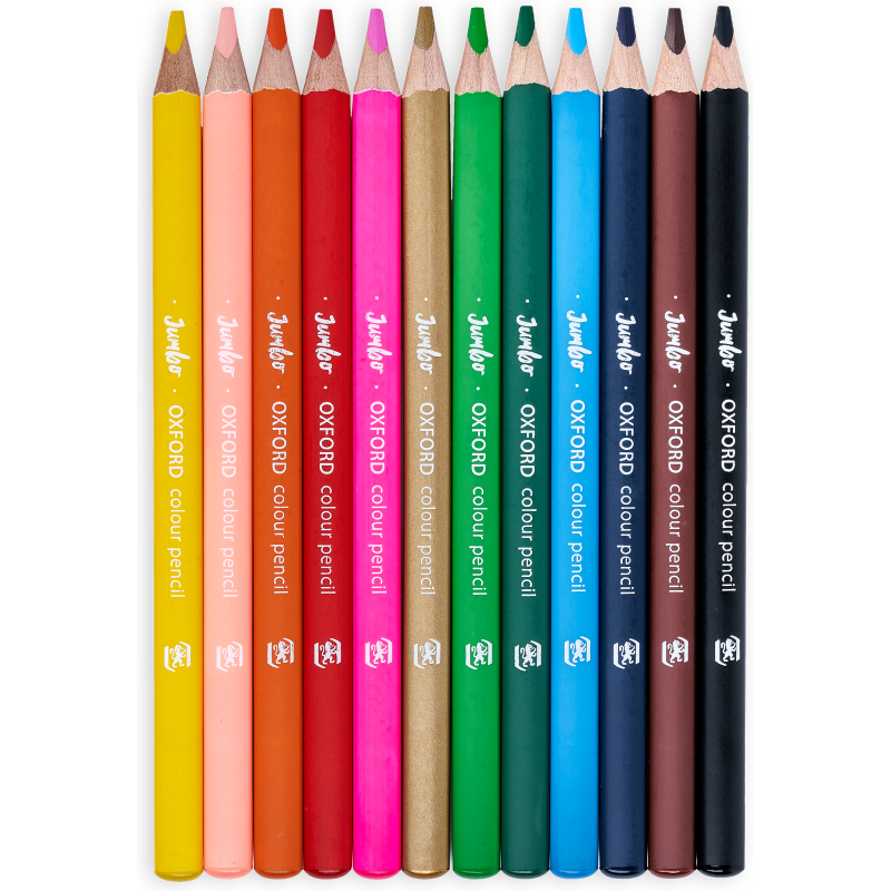 Etui Oxford Kids Jumbon 12 Crayons Couleur