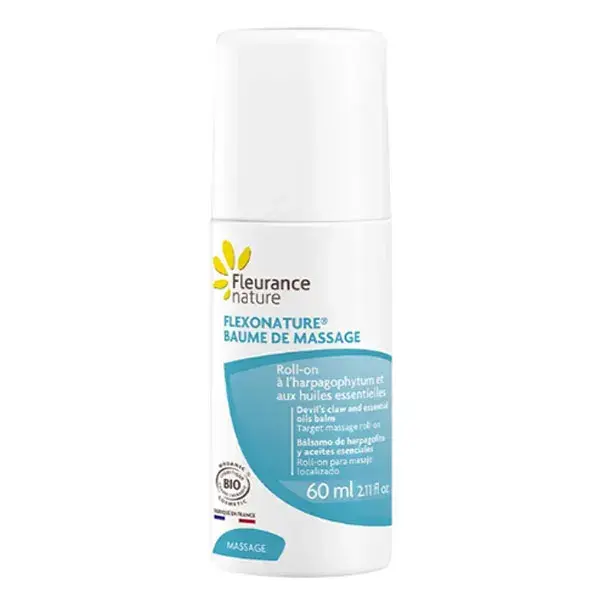 Fleurance Nature - Flexonature Baume à l'harpagophytum Bio - Flacon bille 60 ml