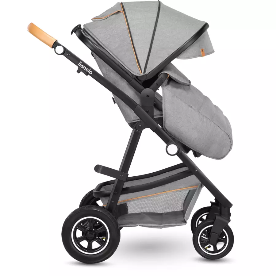 lionelo Kombikinderwagen Amber 3 in 1 grey stone inklusive Wheelblades