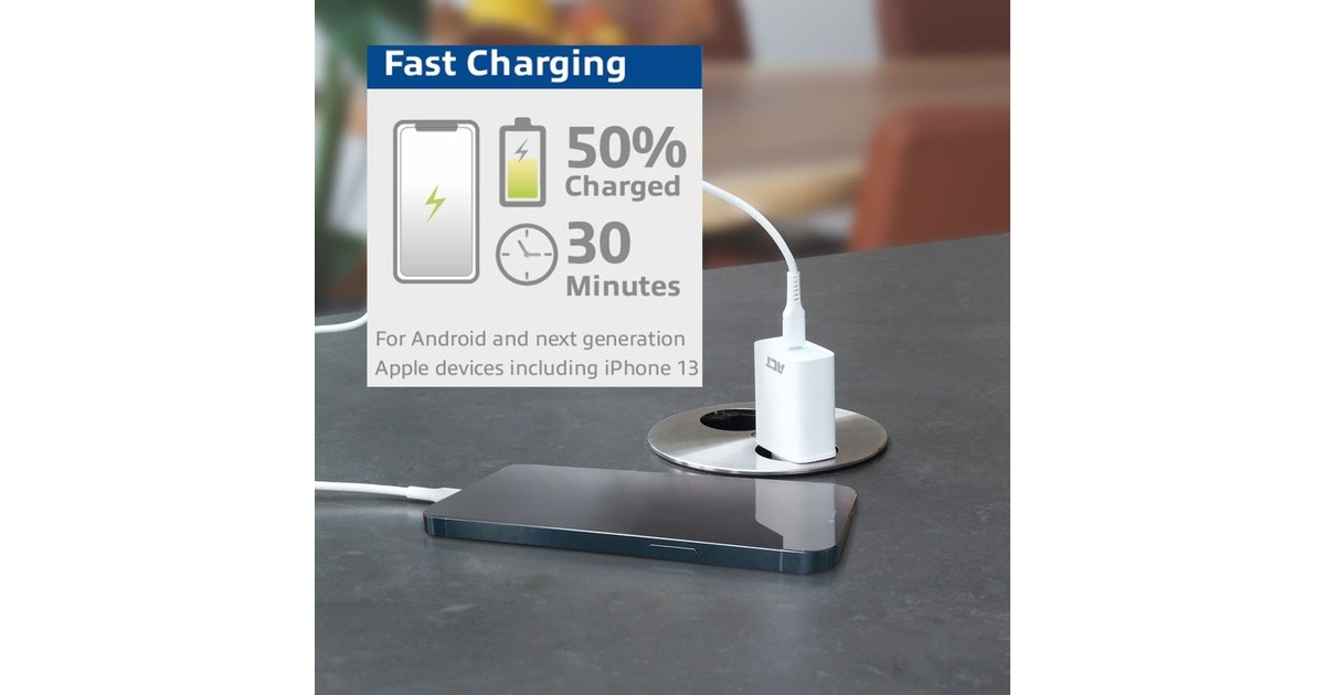 ACT ConnectivityCompacte USB-C Lader 20W voor snel opladen  (Wit)