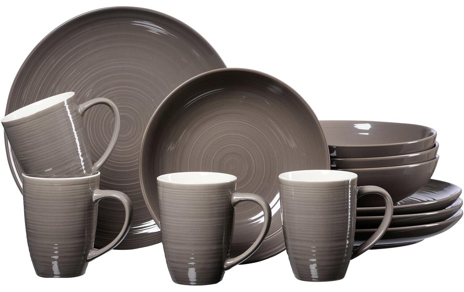 Speise-Service Suomi 12-teilig, Taupe<br>Geschirr-Set