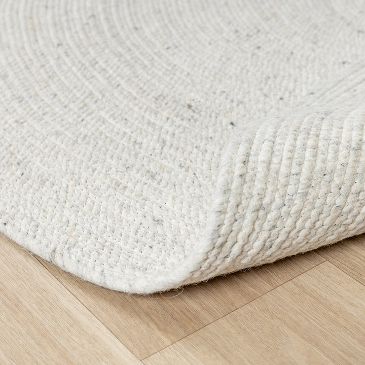 Rond wollen vloerkleed - Wise Grijs/Gemeleerd | Warm