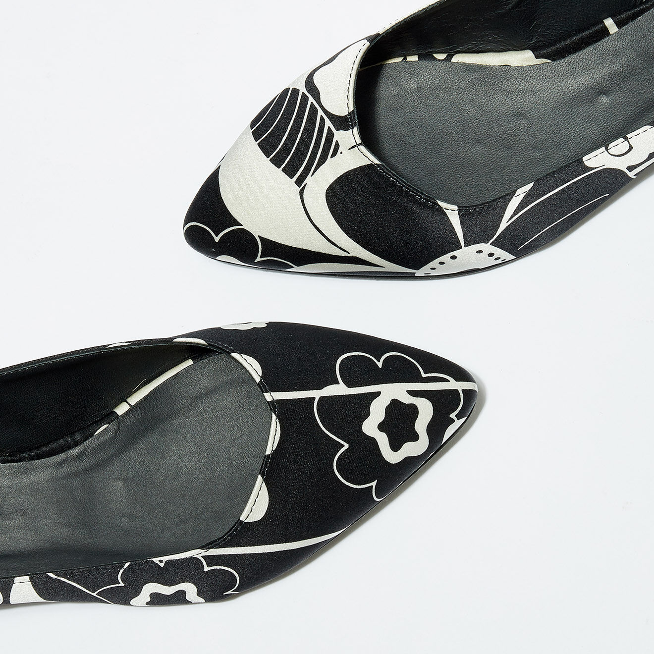 Sambapah Ballerines en Cuir Léa noir/blanc