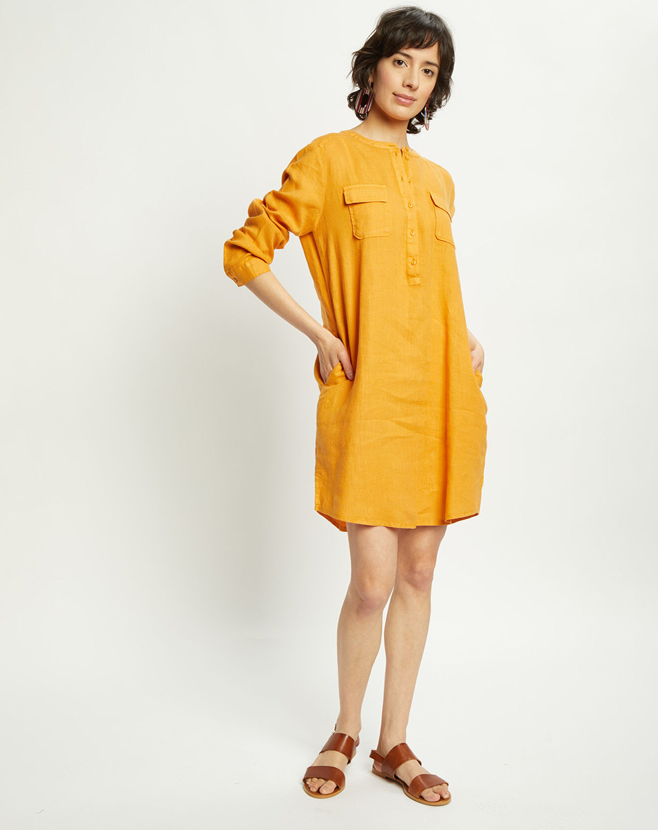 Harris Wilson Robe droite 100% Lin Lilou tournesol