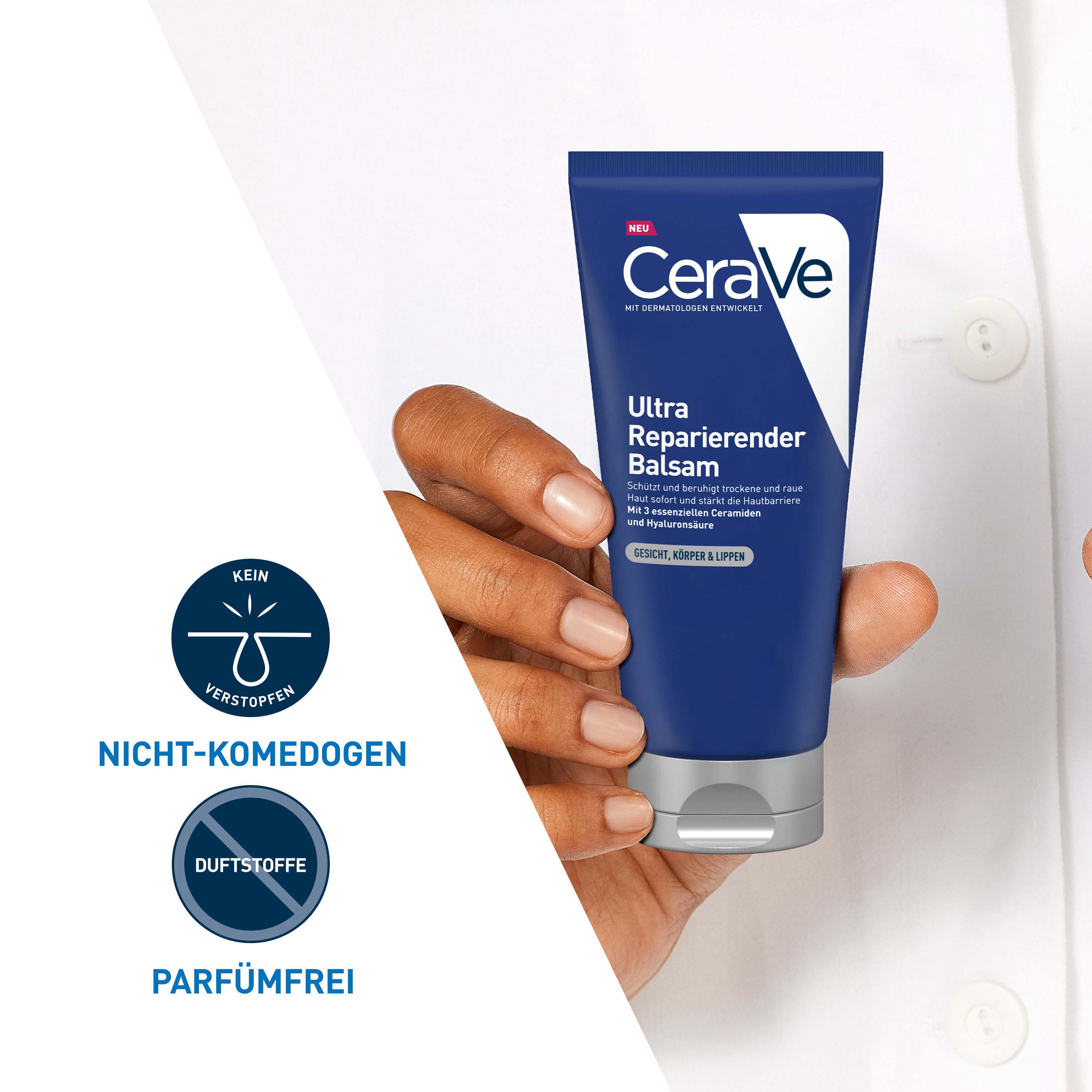 CeraVe Ultra Reparierender Balsam: Schützender und beruhigender Balsam für trockene und raue Haut + CeraVe Hydrating Cleanser GRATIS