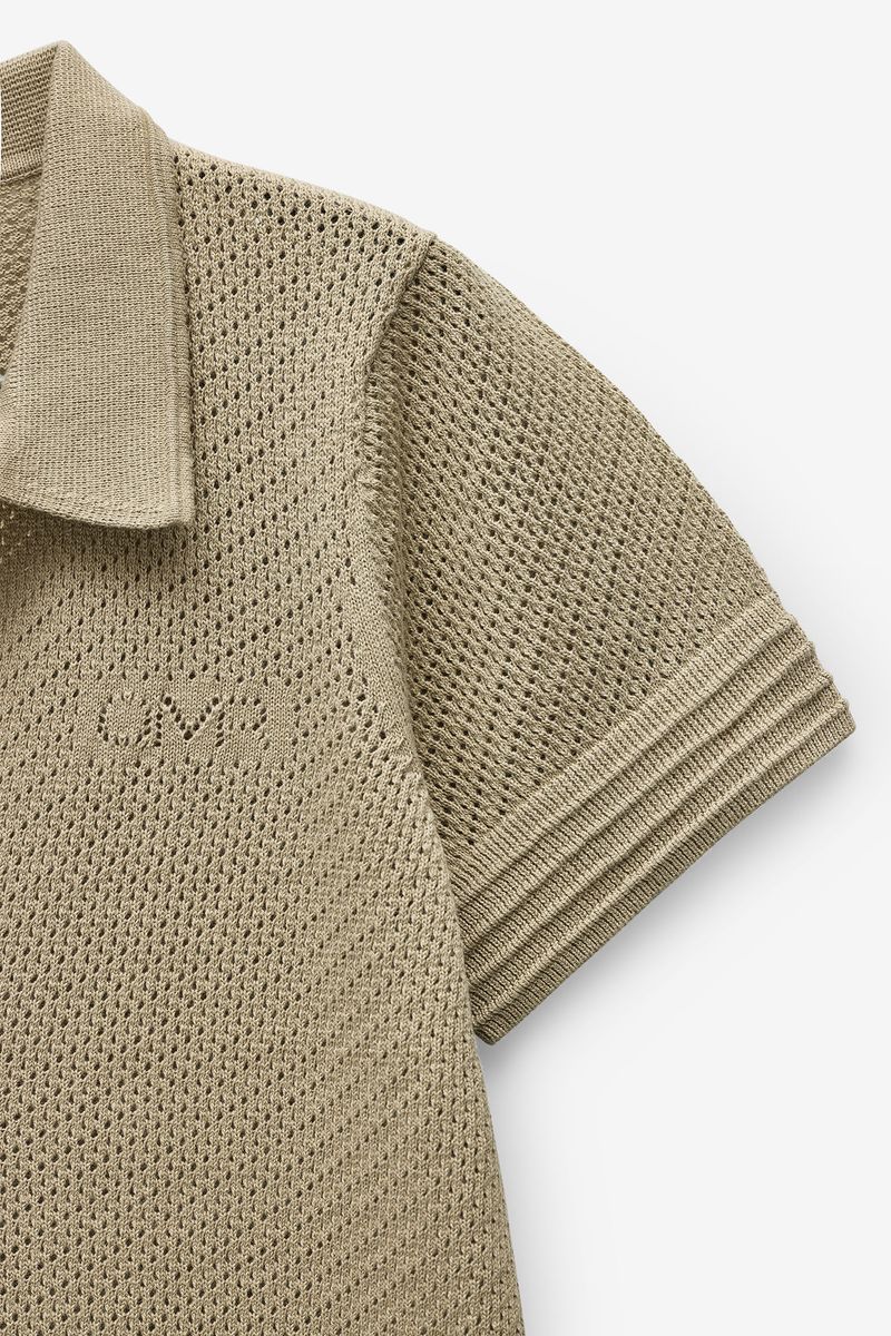 POLO EM MALHA COM TEXTURA