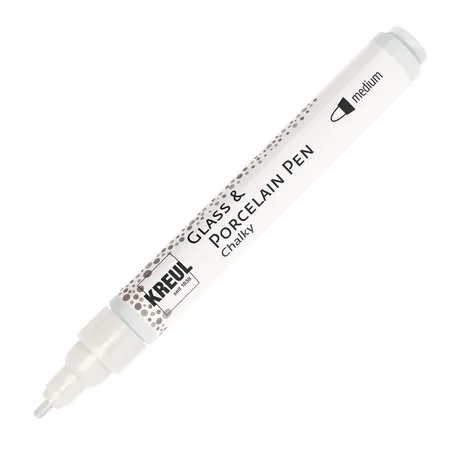 KREUL Glass & Porcelain Pen Chalky, Strichstärke 2 - 4 mm, White Cotton