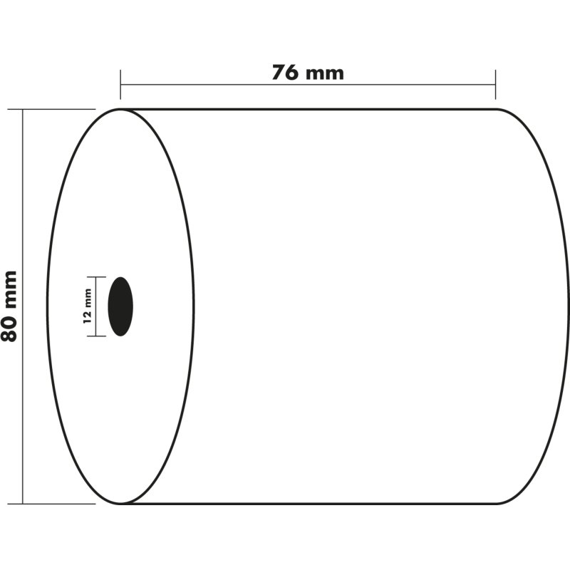 Bobines Caisses Exacompta 7680120V - l 76 mm x L 55 m, Ø 80 mm - 1 pli(s) - paquet de 10