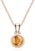 Citrien ketting in 14 karaat roségoud