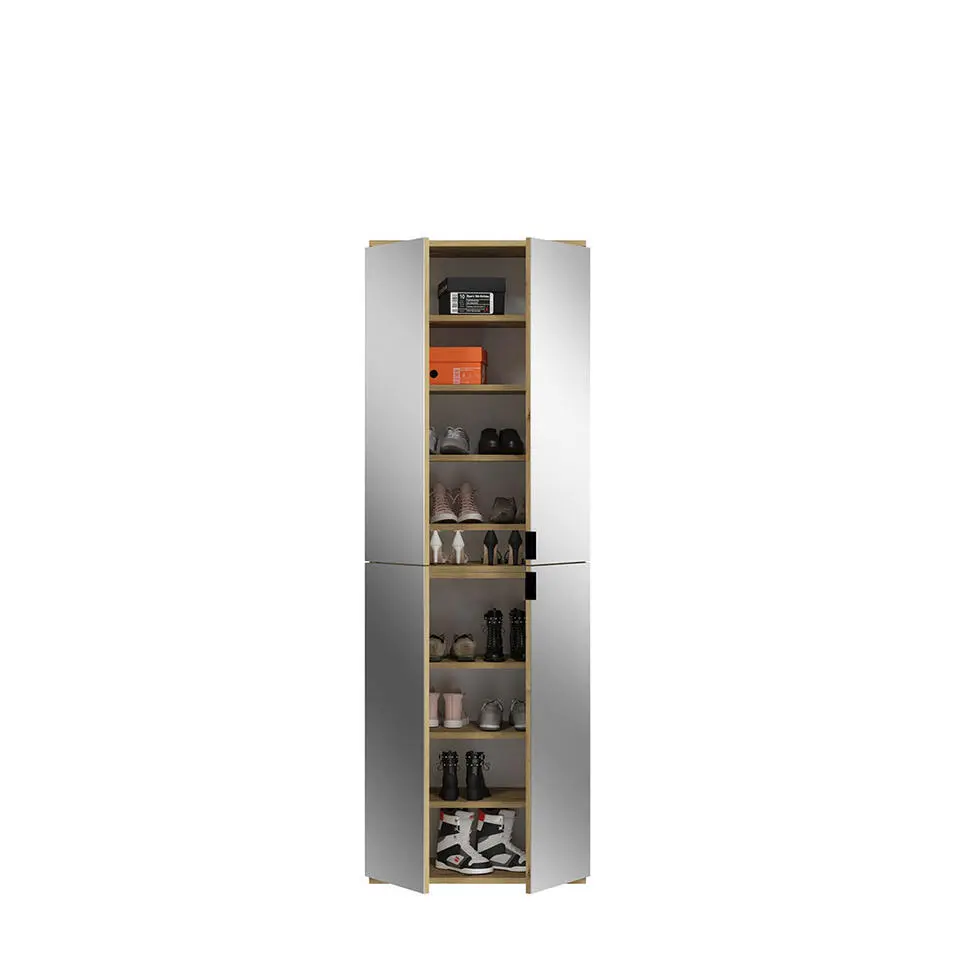 Hioshop ProjektX kledingkast 4 deuren spiegel