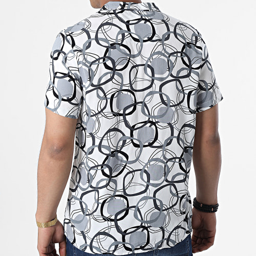Chemise A Manches Courtes CH-5189 Blanc Gris