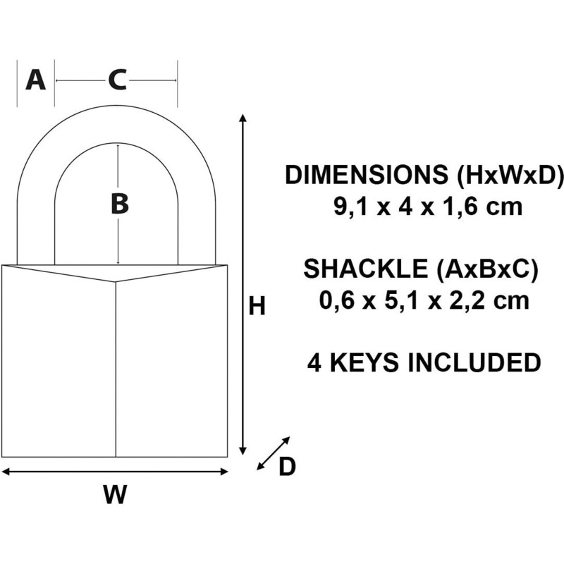 Cadenas à clé en laiton Master Lock - largeur 40 mm