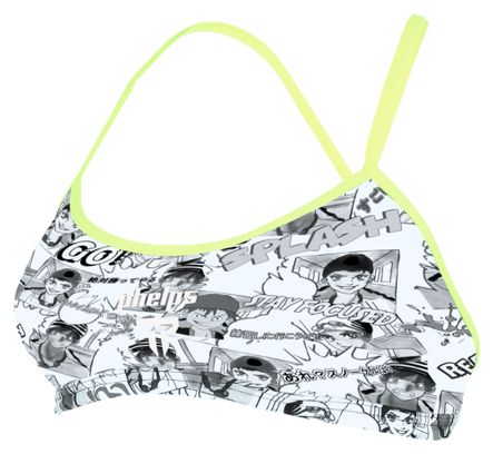 Haut Maillot de Bain 2-Pièces Femme Michael Phelps Manga Racing Back / Noir / Jaune